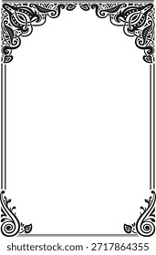 Arched frame cover in oriental Arabic style. Stained glass vignette or print. Silhouette