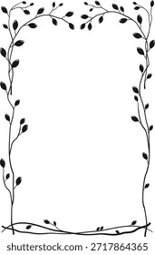 Cubierta de marco arqueado con árboles. Vidriera o viñeta impresa. Silueta