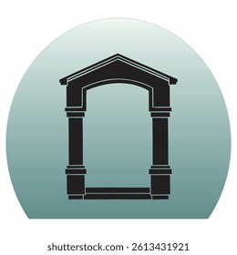 Arched gate icon. Colored silhouette. Front view. Vector simple flat graphic illustration. Isolated object on white background. Isolate