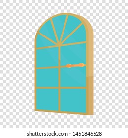 Arched glass door icon. Cartoon illustration of door vector icon for web design