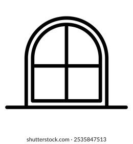 Icono de ventana de vidrio arqueado. Vector.