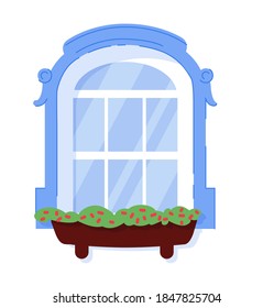 Arktische Fensterarchitektur einzeln auf weißem Hintergrund