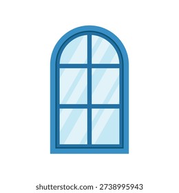 Arched window flat vector design isolated on white background