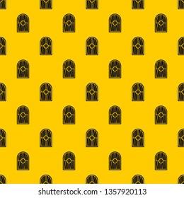 Arched window pattern seamless vector repeat geometric yellow for any design
