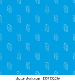 Arched wooden door pattern vector seamless blue repeat for any use