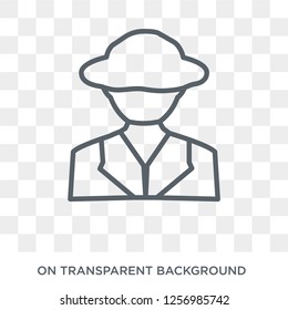 Archeologist icon. Trendy flat vector Archeologist icon on transparent background from Professions collection. High quality filled Archeologist symbol use for web and mobile