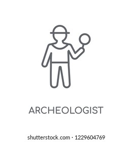 Archeologist linear icon. Modern outline Archeologist logo concept on white background from Professions collection. Suitable for use on web apps, mobile apps and print media.
