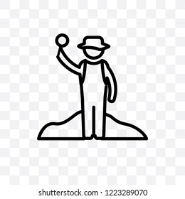 Archeologist vector linear icon isolated on transparent background, Archeologist transparency concept can be used for web and mobile