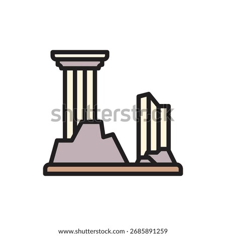 Archeology Ancient Ruin Icon Vector Illustration