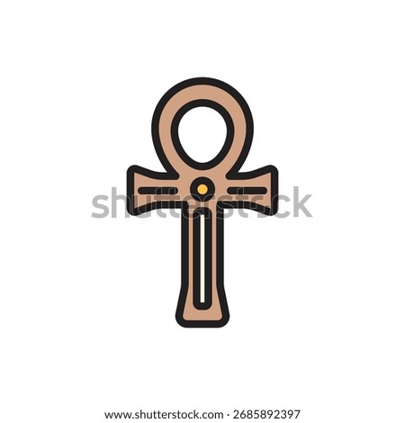 Archeology Ankh Icon Vector Illustration
