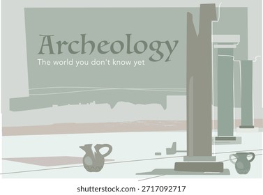 Capa de brochura de arqueologia, design vetorial