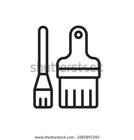 Archeology Brush Outline Icon Vector Illustration