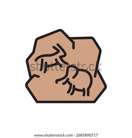 Archeology Cave Painting Icon Vector Illustration