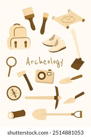 Archeology Clipart Vector Illustration. Graphic Design. Element