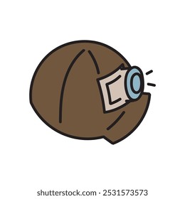 Archeology Doodle Illustration - Safety Helmet