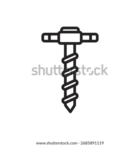 Archeology Gimlet Outline Icon Vector Illustration