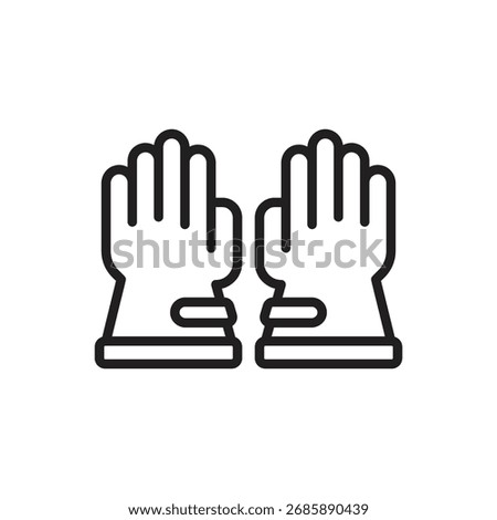 Archeology Gloves Outline Icon Vector Illustration