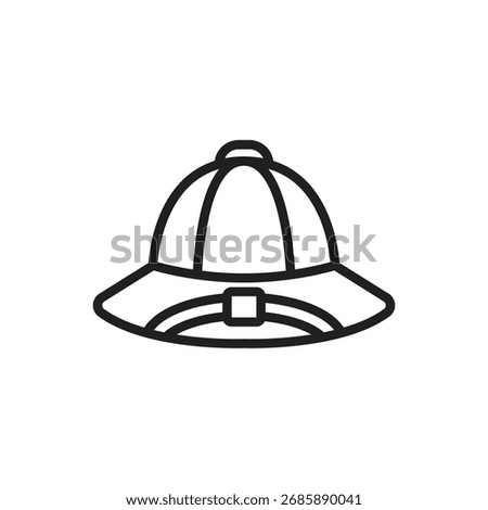 Archeology Hat Outline Icon Vector Illustration