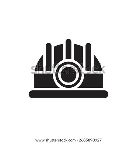 Archeology Helmet Filled Icon Vector Illustration