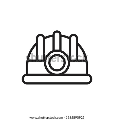 Archeology Helmet Outline Icon Vector Illustration