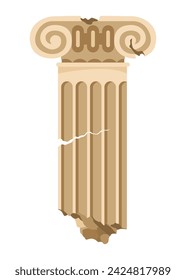 Archeology icon. Ancient artifact, graphic element of antiquity for mobile game, column object. Greek or egypt archaeology vector illustration