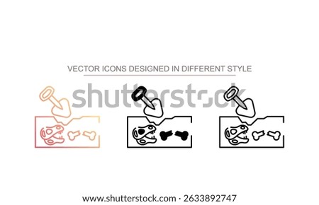 Archeology icon design with white background stock illustration