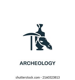 Archeology icon. Monochrome simple Science icon for templates, web design and infographics