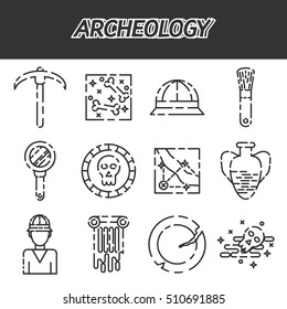 Archeology icon set