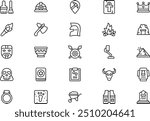 Archeology icons collection is a vector illustration with editable stroke.