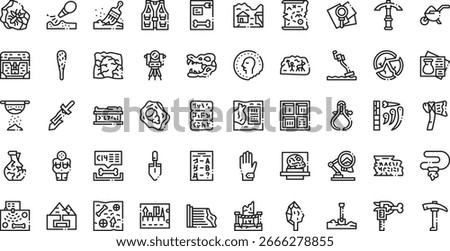 Archeology icons High-Quality Vector Icons Collection with Editable Stroke. Ideal for Professional and Creative Projects