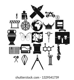 Archeology icons set. Simple set of 25 archeology vector icons for web isolated on white background