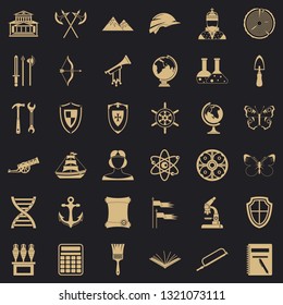Archeology icons set. Simple style of 36 archeology vector icons for web for any design