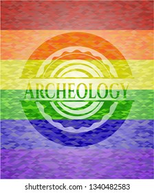 Archeology lgbt colors emblem 