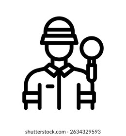 archeology line icon illustration vector graphic. Simple element illustration vector graphic, suitable for app, websites, and presentations isolated on white background