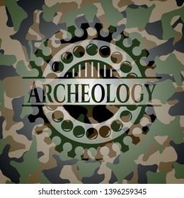 Archeology on camouflaged texture. Vector Illustration. Detailed.