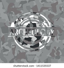 Archeology on grey camouflage pattern