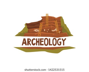 Archeology Science Poster Banner Template Vector Illustration