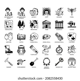 Archeology , Thin Line and Pixel Perfect Icons