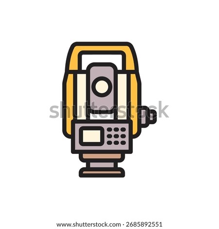 Archeology Total Station Icon Vector Illustration