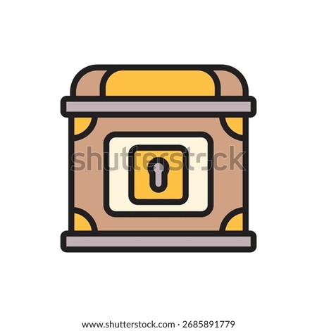 Archeology Treasure Chest Icon Vector Illustration