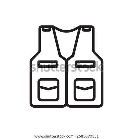 Archeology Vest Outline Icon Vector Illustration