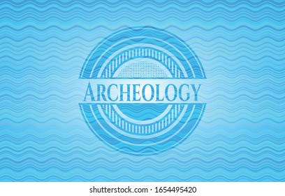 Archäologie-Wasserkonzept-Emblem. Vektorillustration Illustration. Detaillierte Angaben.