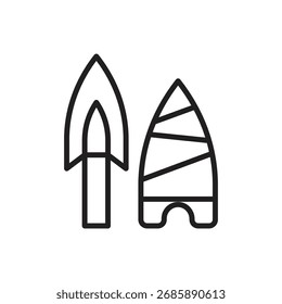 Archeology Weapon Outline Icon Vector Illustration
