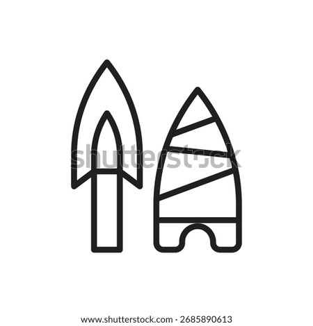 Archeology Weapon Outline Icon Vector Illustration