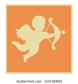 archer angel icon in flat style isolated. Vector Symbol illustration.
