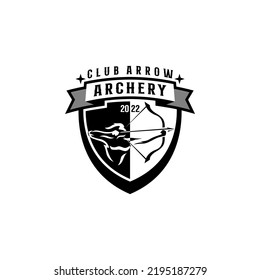 Vector de plantilla de logotipo de tiro al arco 