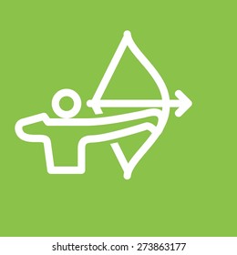 Archer, arrow, bow, target, shoot icon vector image. Can also be used for sports, fitness, recreation. Suitable for web apps, mobile apps and print media.