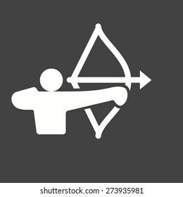 Archer, arrow, bow, target, shoot, sports icon vector image. Can also be used for fitness, recreation. Suitable for web apps, mobile apps and print media.