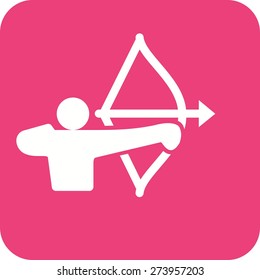 Archer, arrow, bow, target, shoot, sports icon vector image. Can also be used for fitness, recreation. Suitable for web apps, mobile apps and print media.