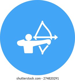 Archer, arrow, bow, target, shoot, sports icon vector image. Can also be used for fitness, recreation. Suitable for web apps, mobile apps and print media.
